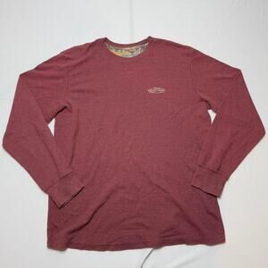 Realtree Maroon Waffle Thermal Shirt Camo Collar Long Sleeve Men’s XL Outdoor